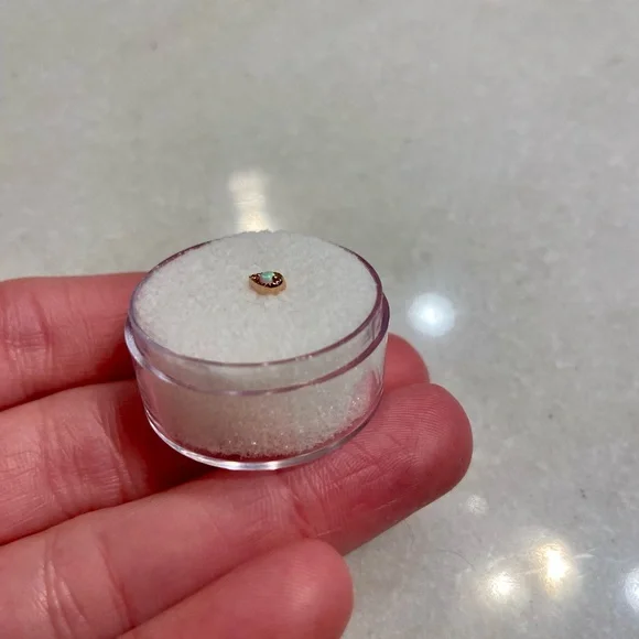 NWT LeRoi Millgrain Pear 14k rose gold white opal - Picture 7 of 7